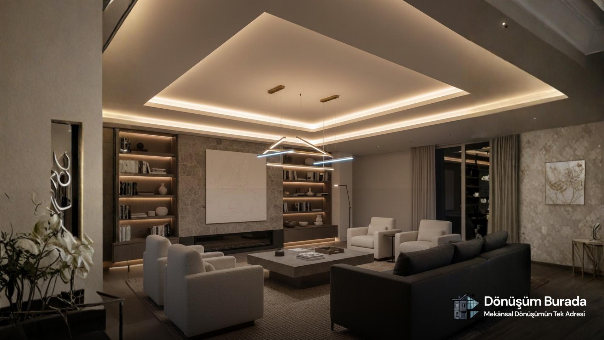 Modern iç mekân aydınlatma tasarımı